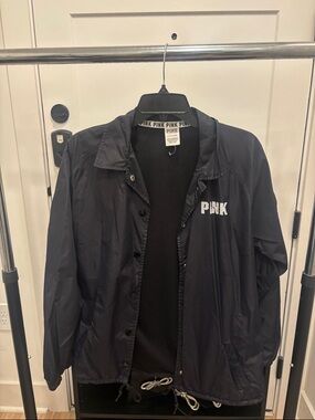 PINK Victoria's Secret Black Windbreaker Jacket